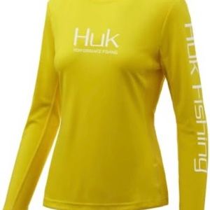 Huk Yellow Fitted Long Sleeve Tee